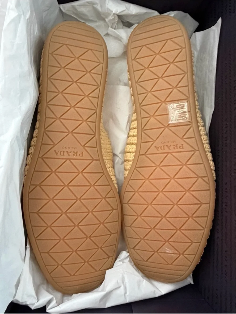 Prada Crochet Slip-On Loafers - Natural